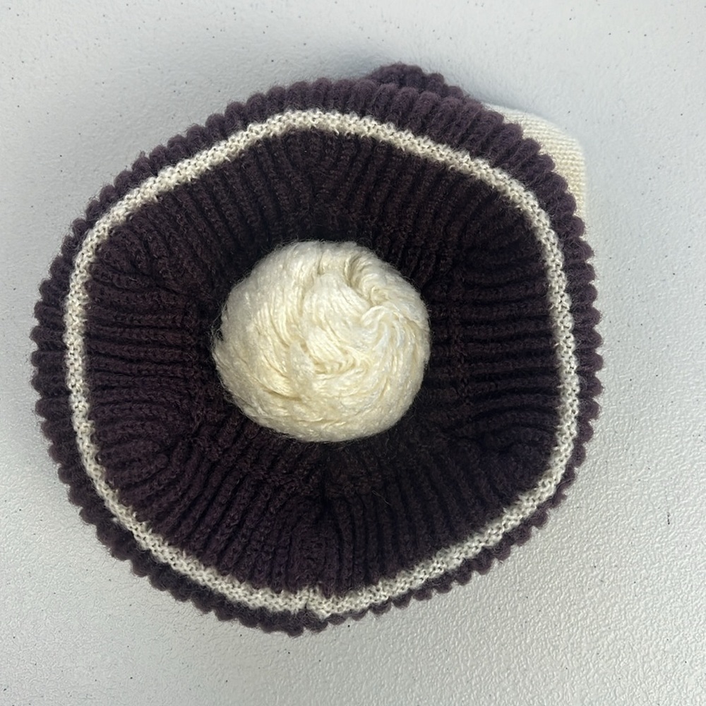Coal Beanie Plum/Cream Knit Pom-Pom Color block Hat